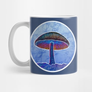 Batik Shroom Hippie Deadhead blue purple Mug